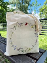 Taška plátěnka - Luční květiny kruh (1)