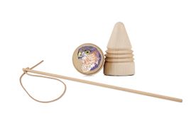 Dřevěná káča RETRO s bičíkem - Krahujec