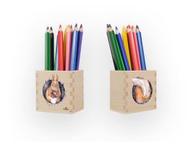 Dřevěný stojánek na tužky - Veverka (1)