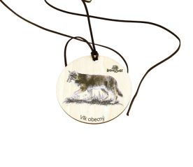 Dřevěná medaile klasik - Vlk