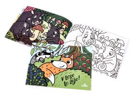 Papírová omalovánka - V lese to žije! (1)