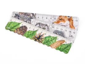 Papírové pravítko s vlnkou - Sovy (1)