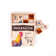 Dětská razítka 16 kusů - Na dvorku