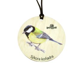 Dřevěná medaile klasik - Sýkora koňadra