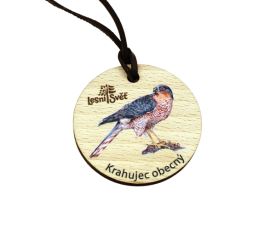 Dřevěná medaile masiv - Krahujec